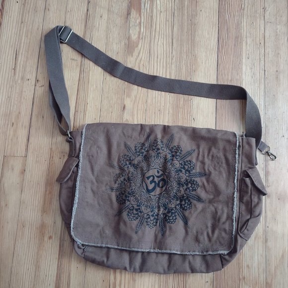 NEW Canvas Messenger Bag w/ Hop Design, Beer, Brewing - Picture 1 of 4